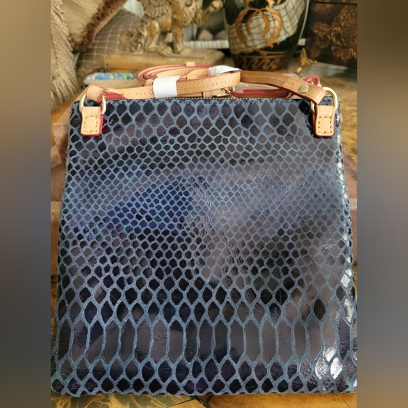 Dooney & Bourke Blue Croc Crossbody Bag - Picture 3 of 5